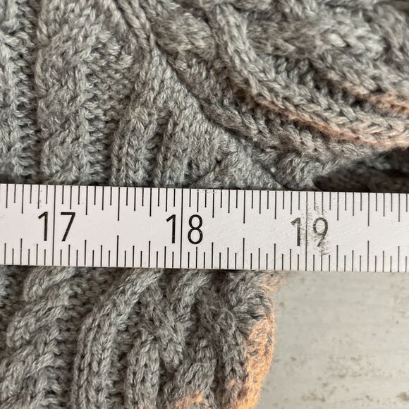 Talbots Gray Cable Knit Sweater Women’s L – Quarter Zip, Long Sleeve Pullover - Picture 3 of 14